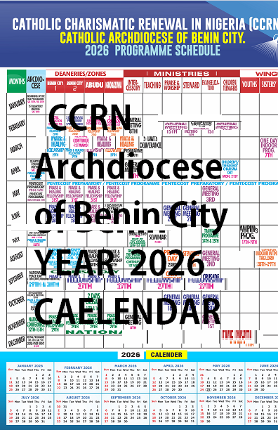 Year 2026 CAELENDAR CCRN Archdiocese of Benin City 